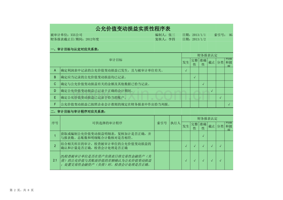 HH-公允价值变动损益审计底稿-多页工作表.xlsx_第2页