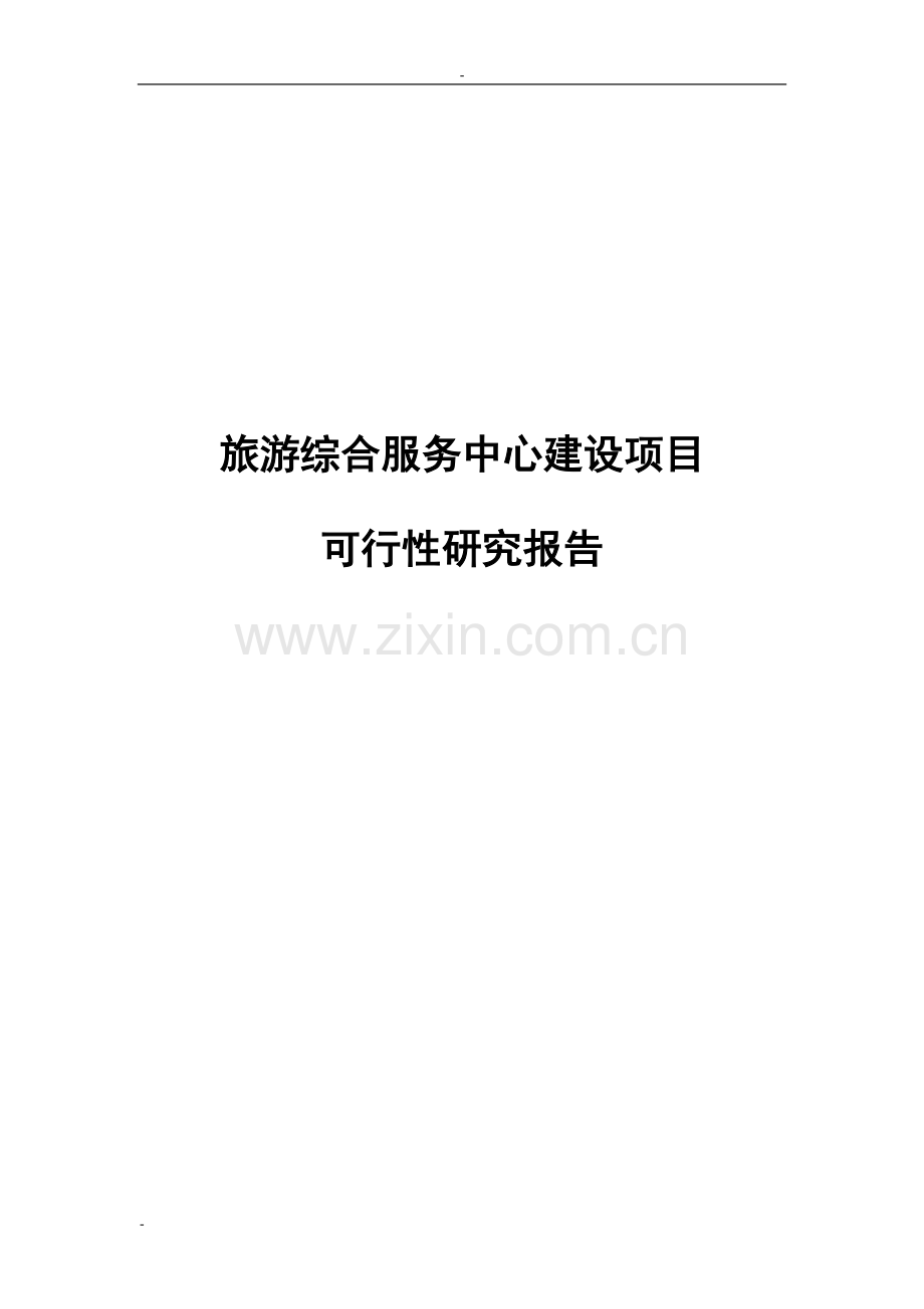 某某旅游综合服务中心项目可行性研究报告.doc_第1页