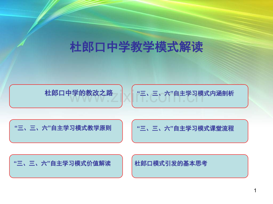 杜郎口中学教学模式解读(课堂PPT).ppt_第1页