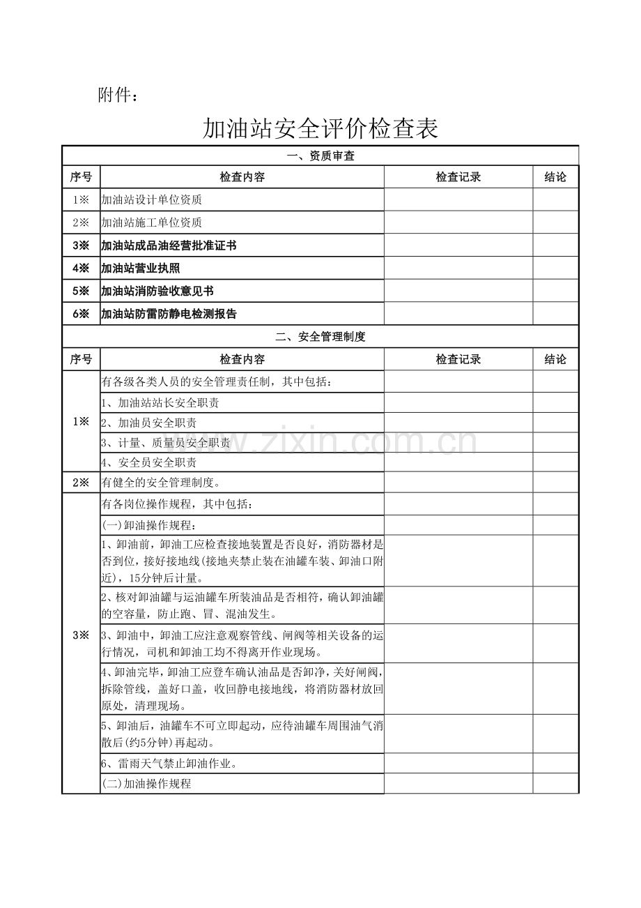 汽车加油加气站检查表汇总.doc_第1页