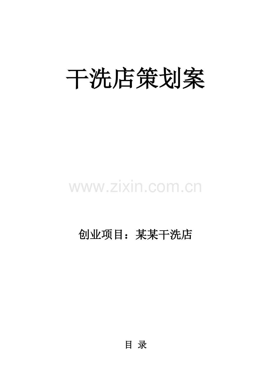 干水洗衣店策划案.doc_第1页
