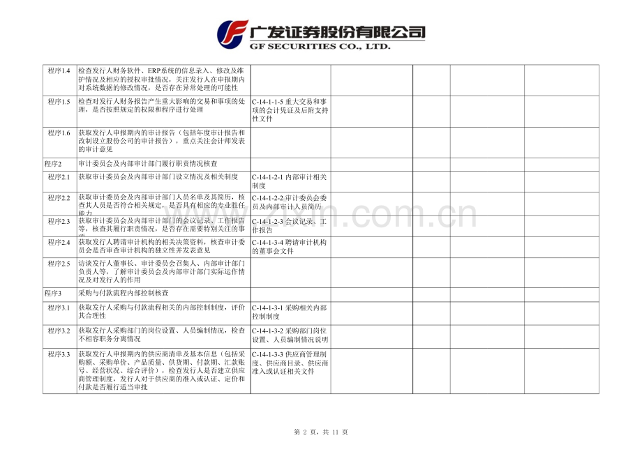首次公开发行股票尽职调查程序及工作底稿-内部控制核查.xlsx_第2页