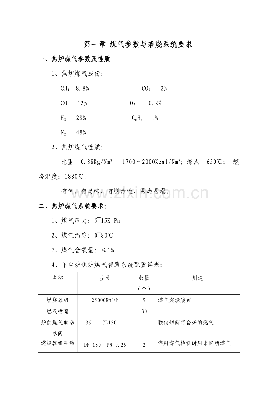 循环流化床锅炉煤气掺烧规程.doc_第1页