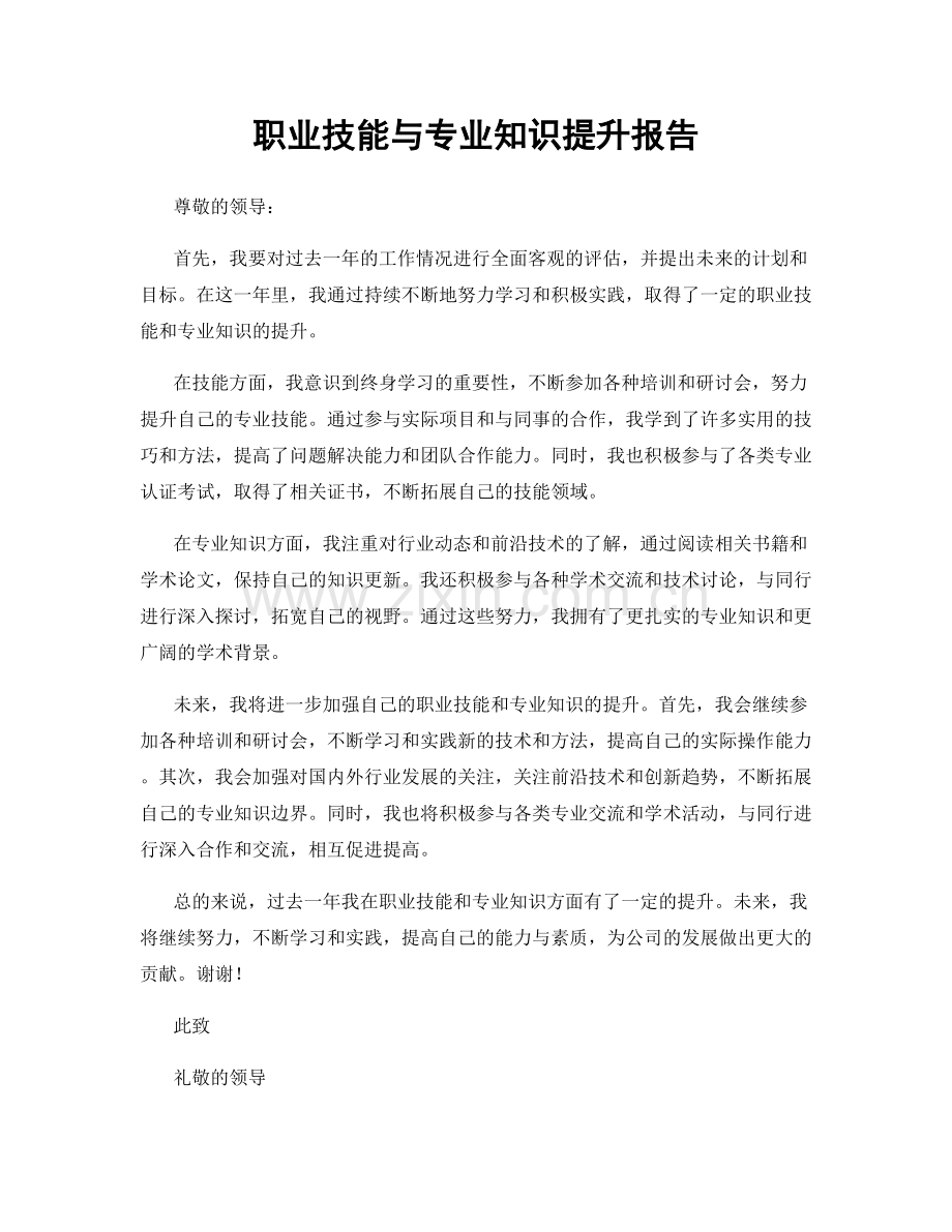 职业技能与专业知识提升报告.docx_第1页