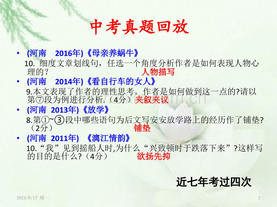 中考记叙文专题之写作手法.ppt_第2页