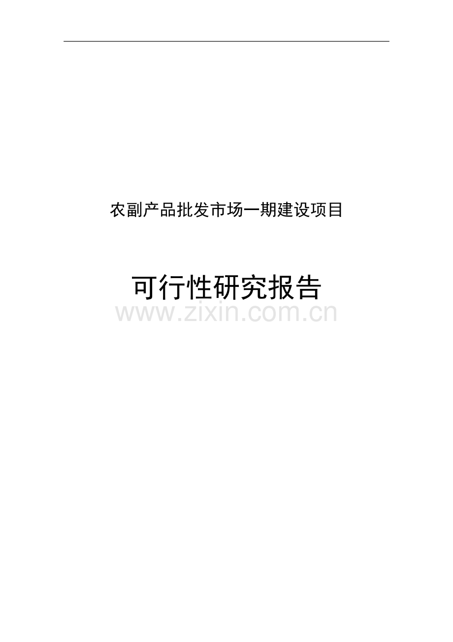 农副产品批发市场一期建设项目可行性研究报告.doc_第1页