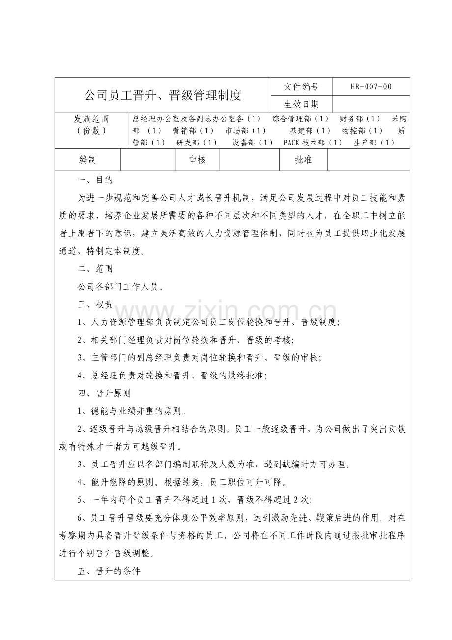 员工晋级晋升管理制度.doc_第1页