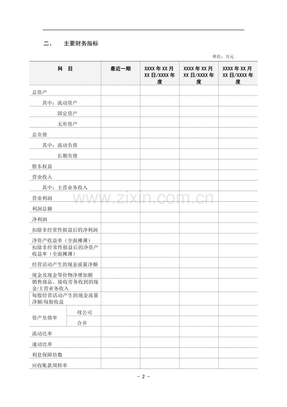 上市公司非公开发行证券立项申请报告模版.doc_第2页