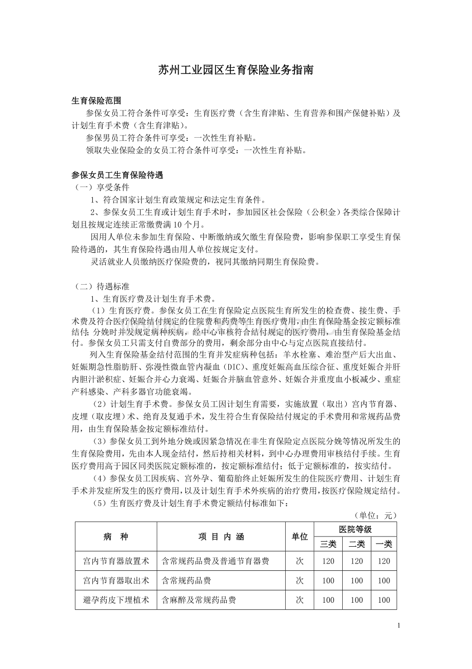 苏州工业园区生育保险业务苏州工业园区公积金管理中心.doc_第1页