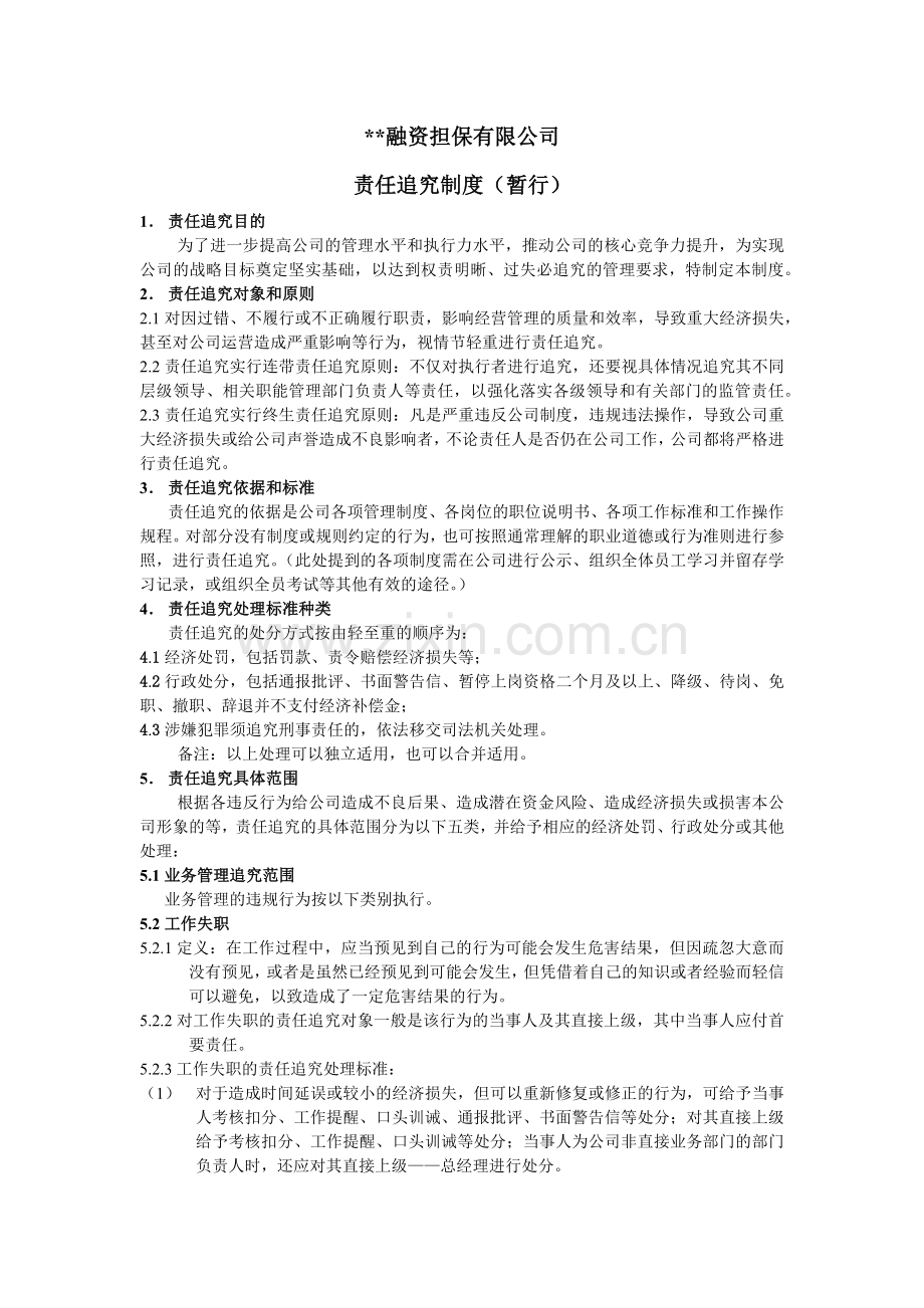 融资担保公司责任追究制度.docx_第1页