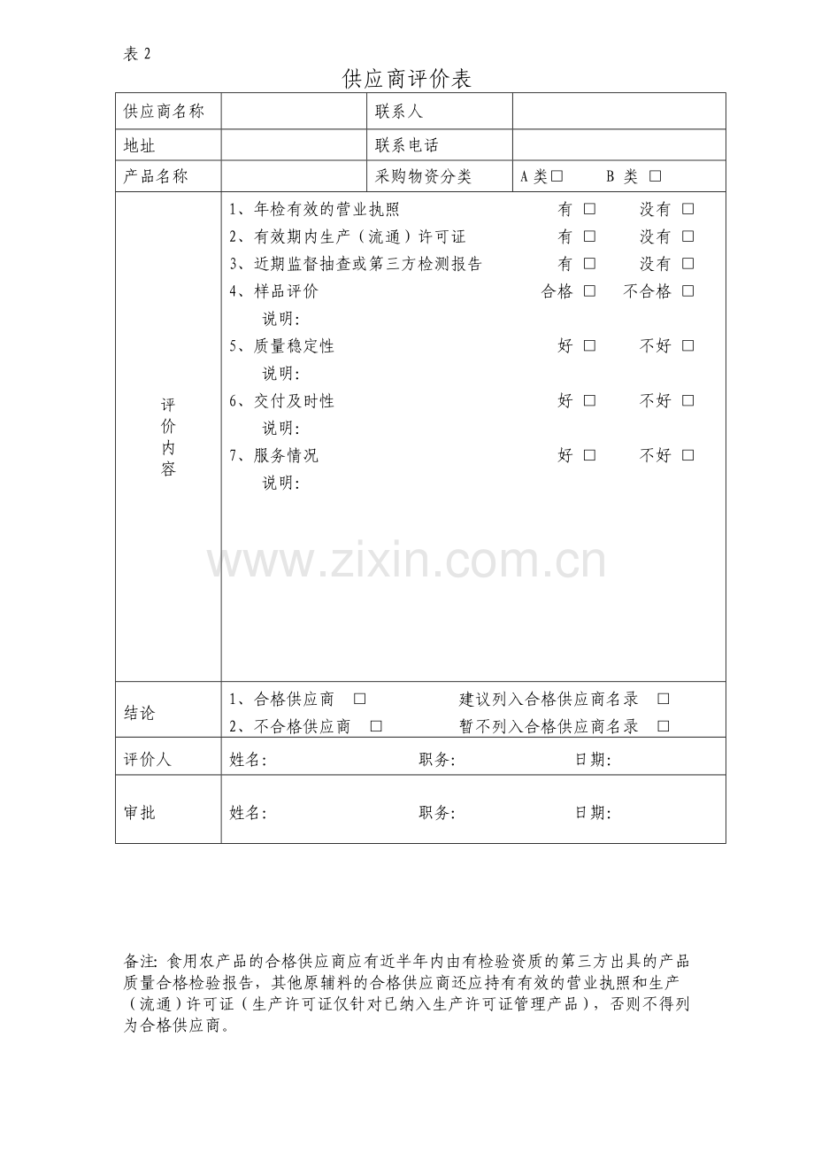 食品安全管理体系记录表格模板.doc_第2页