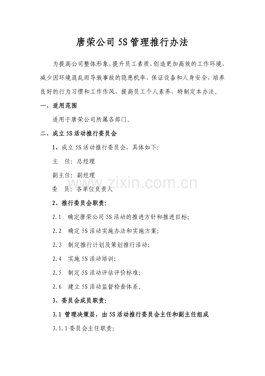 唐荣公司5S管理制度.doc_第1页