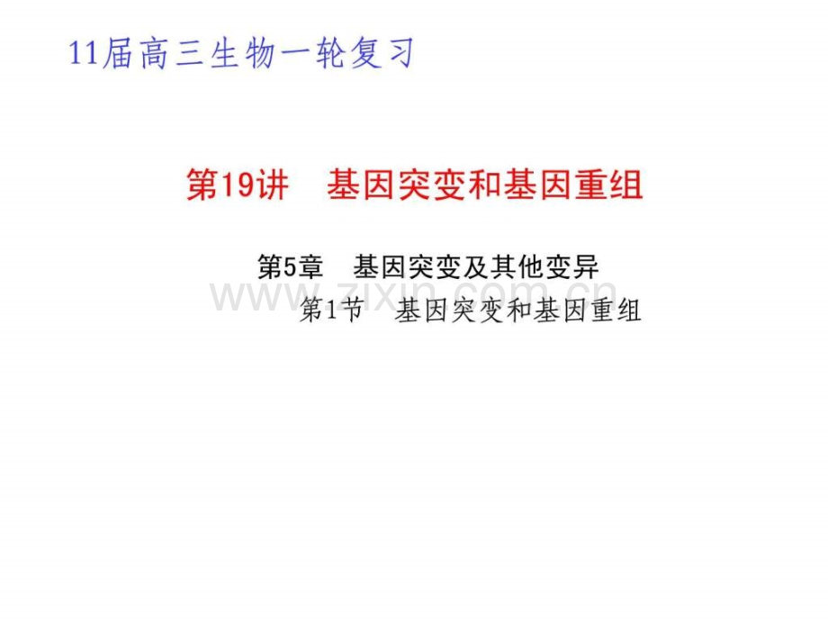 高三生物第一轮复习(基因突变和基因重组.pptx_第1页