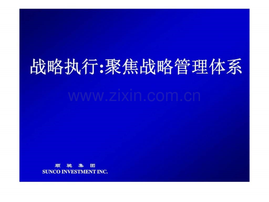 顺弛集团战略执行聚焦战略的管理体系.pptx_第1页