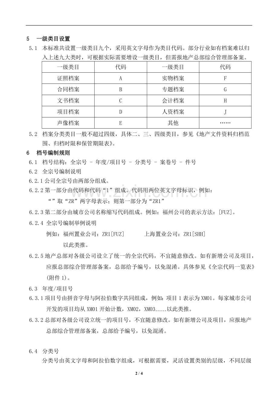 房地产公司档案分类方案及档号编制规则模版.docx_第2页