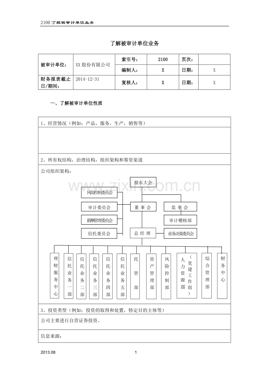 审计工作底稿之了解被审计单位业务.docx_第1页