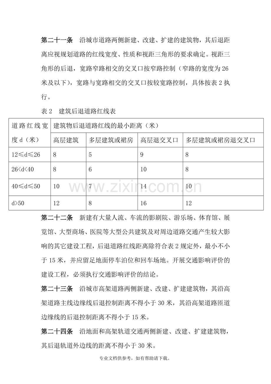 建筑后退道路红线的最小距离.doc_第1页