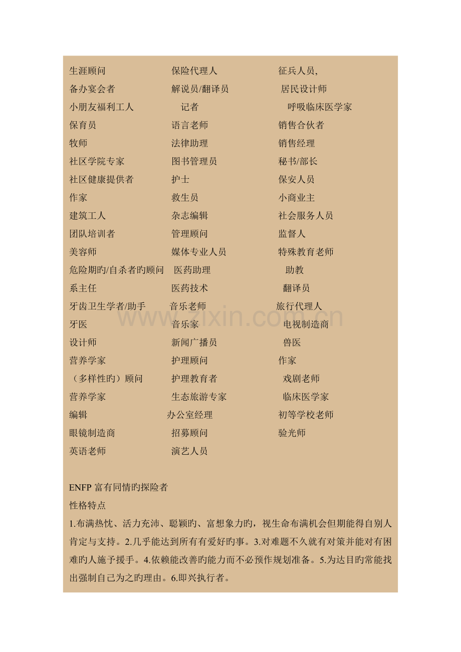 MBTI职业人格类型对应的职业.doc_第2页