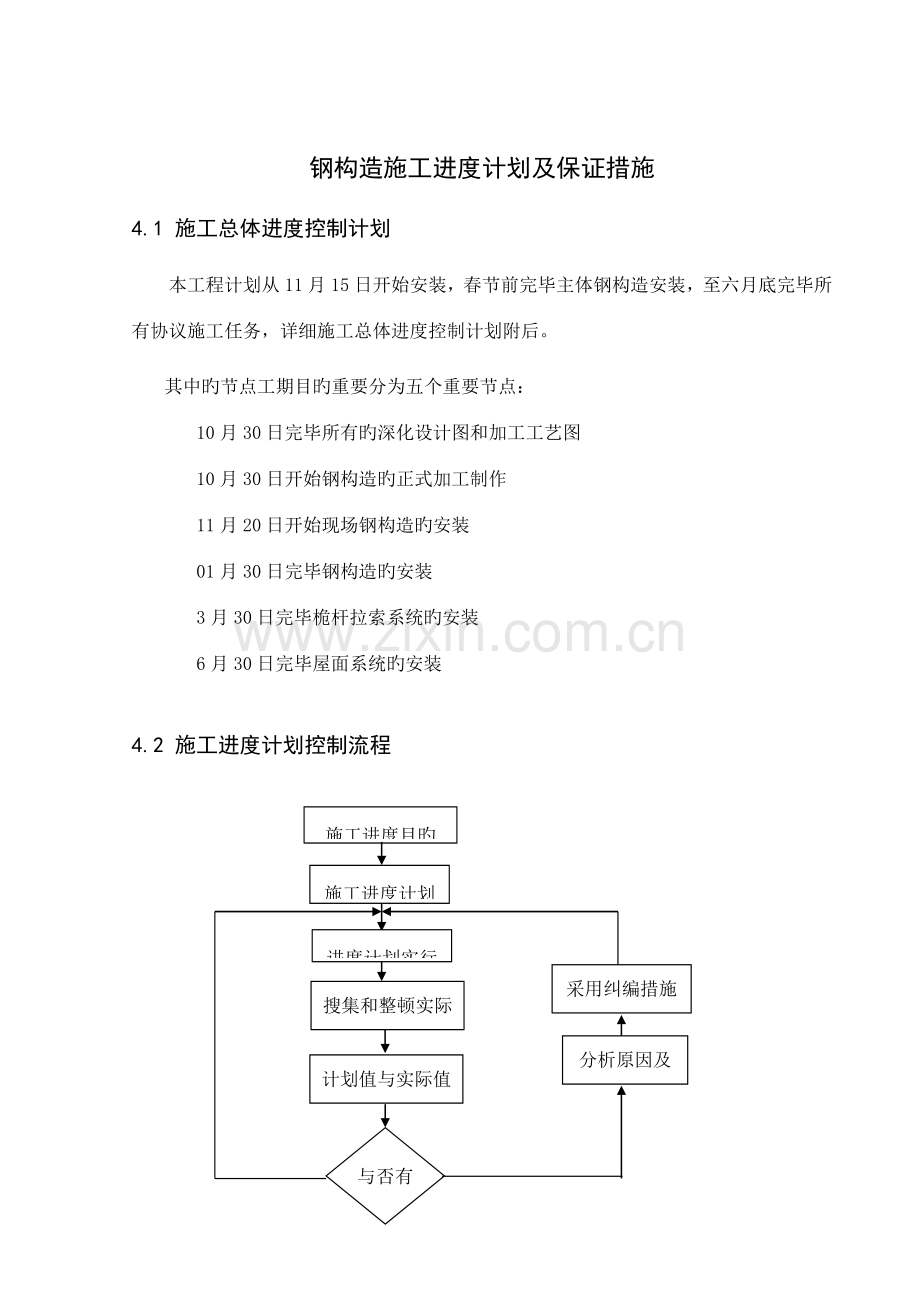 钢结构施工进度计划及保证措施.doc_第1页