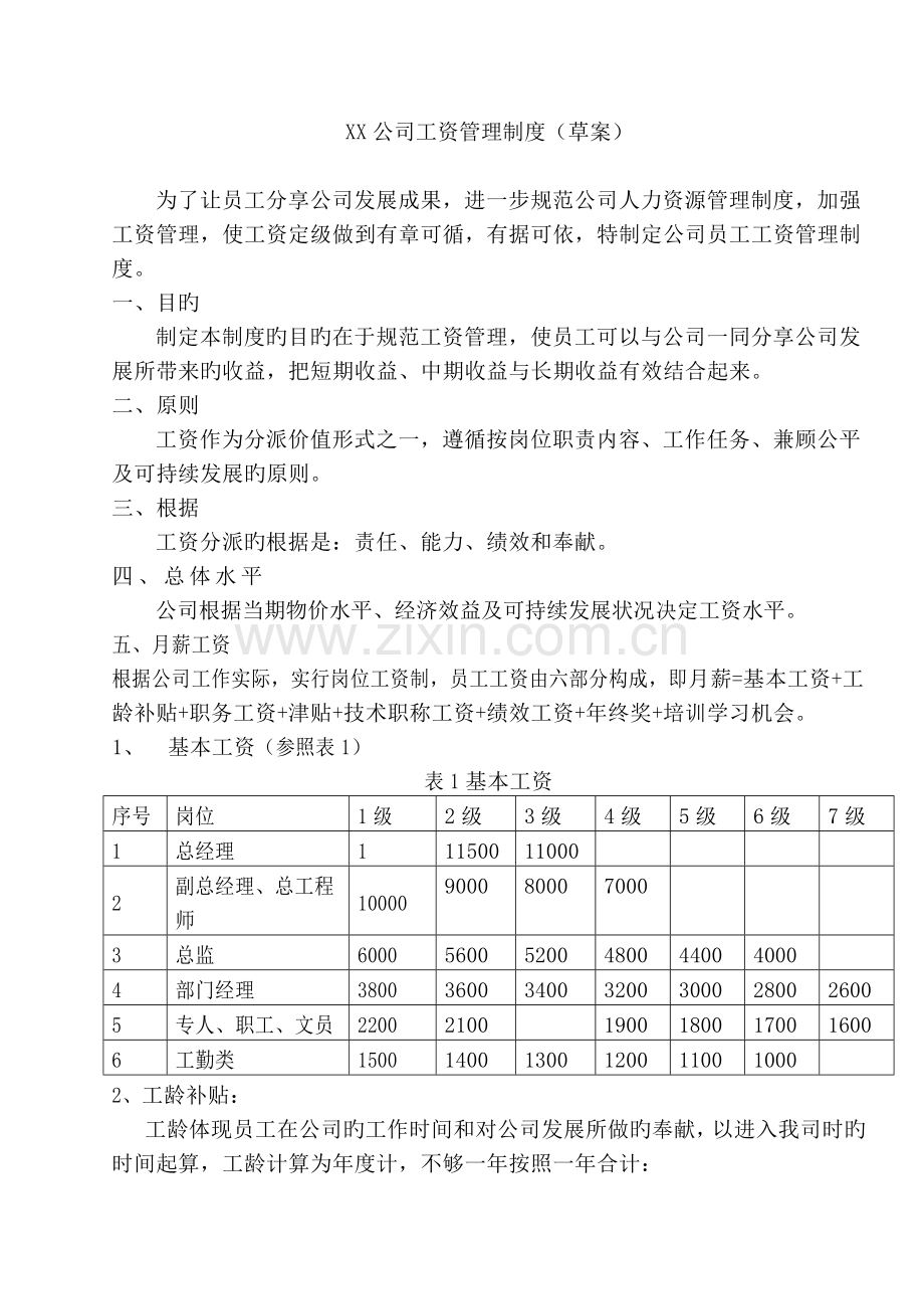 员工薪酬定级管理制度.doc_第1页