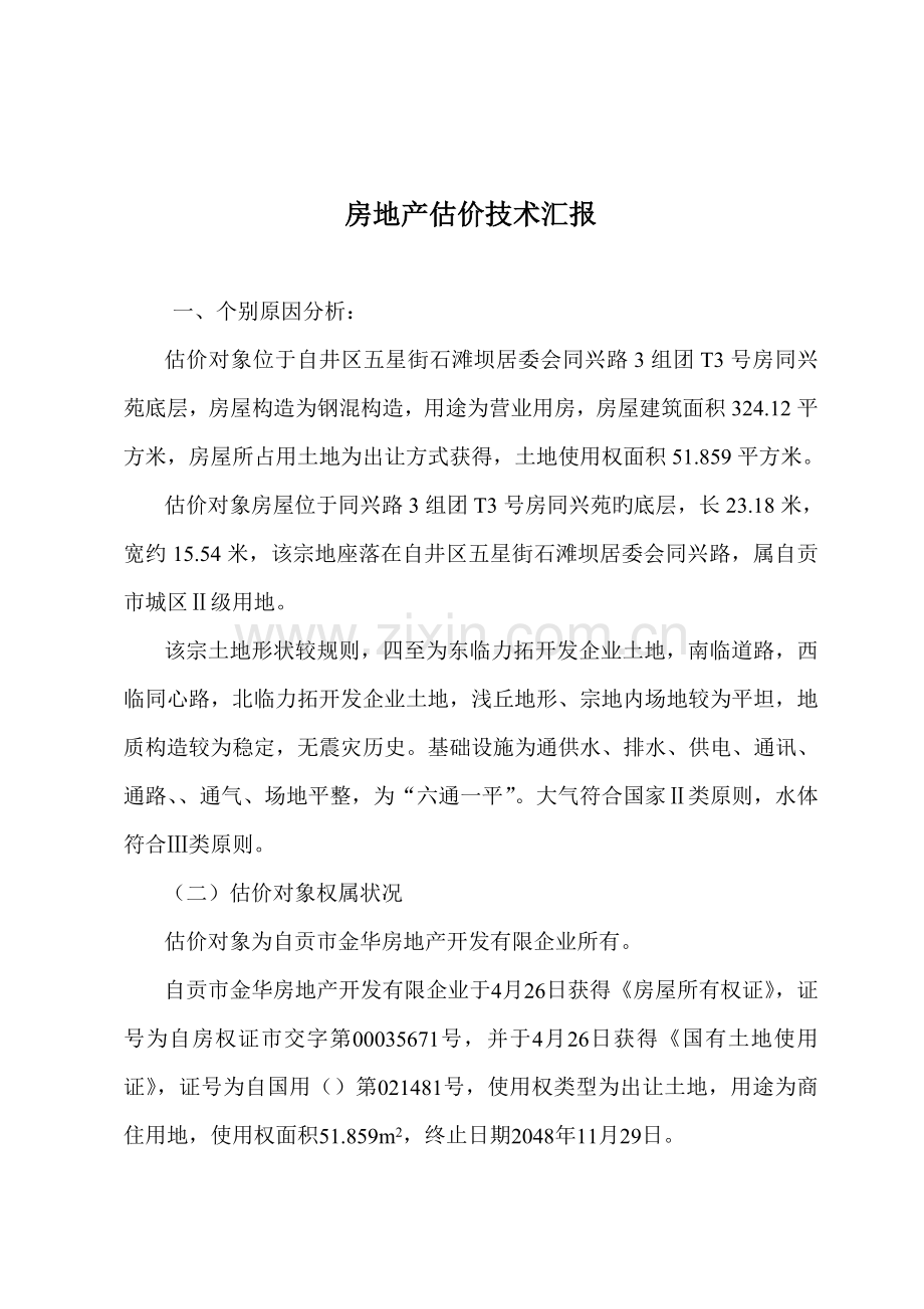 房地产估价技术报告.doc_第1页