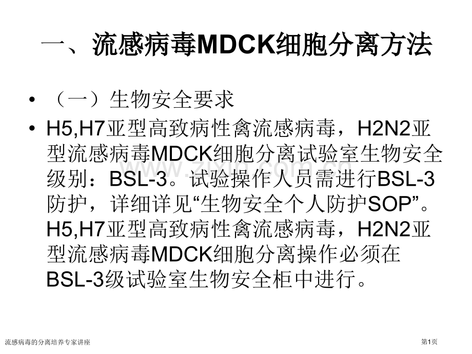 流感病毒的分离培养专家讲座.pptx_第1页