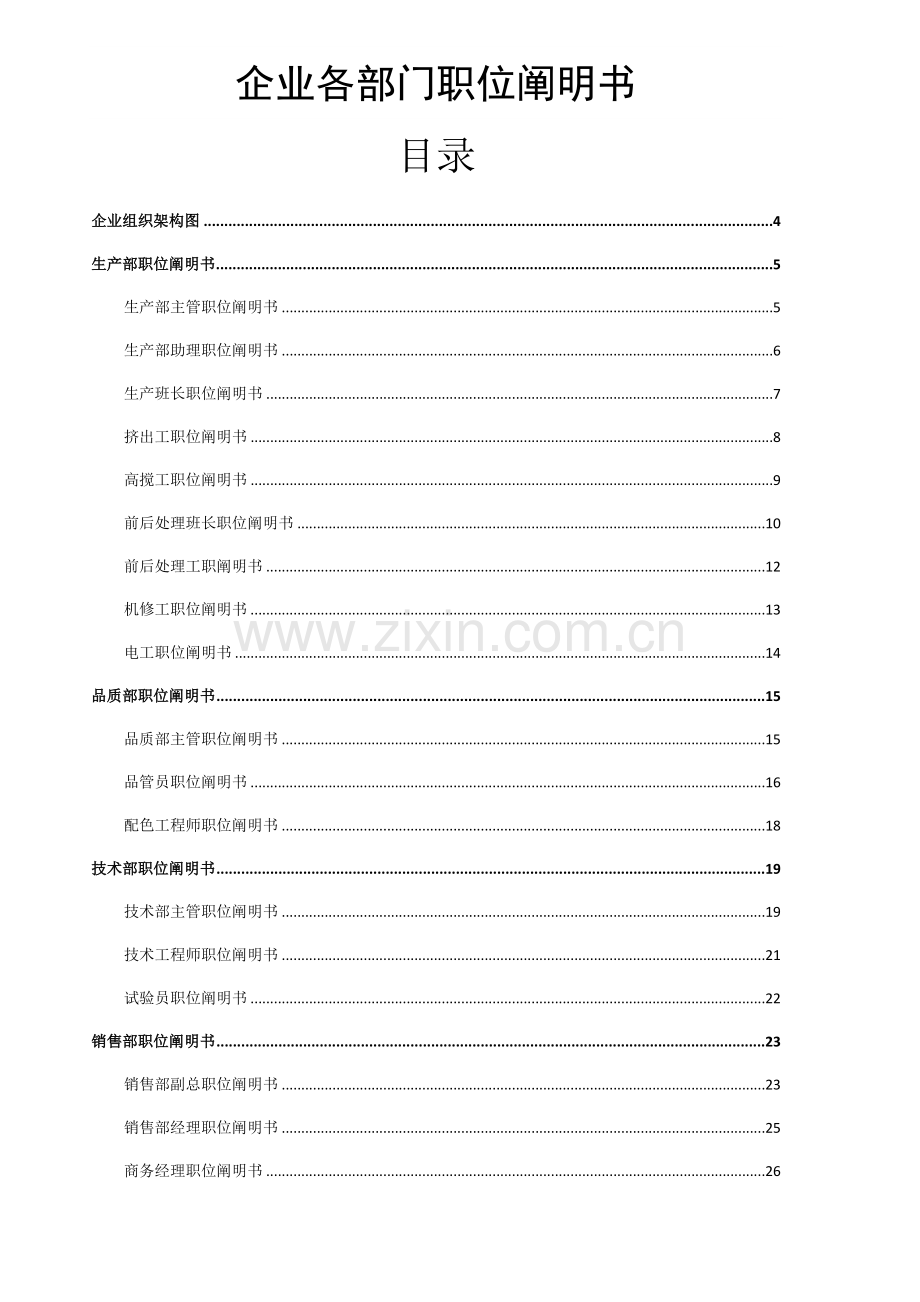 公司各部门职位说明书汇总.docx_第1页