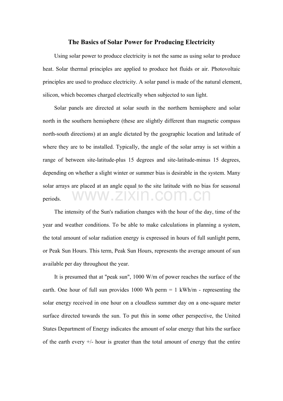 太阳能发电的基础毕业设计中英文.doc_第1页