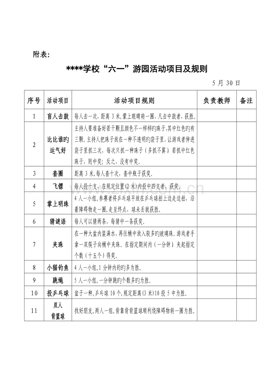 小学六一儿童节游园活动方案.doc_第2页