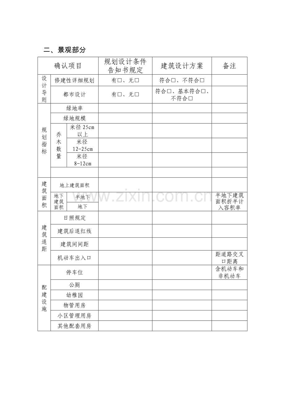 建筑方案相关规划要求确认表.doc_第2页