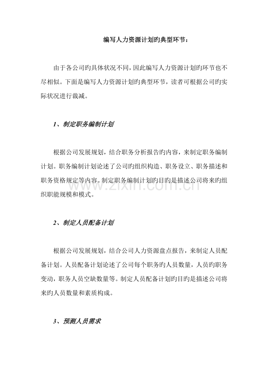 人力资源--编写人力资源规划的典型步骤(DOC-12).doc_第1页