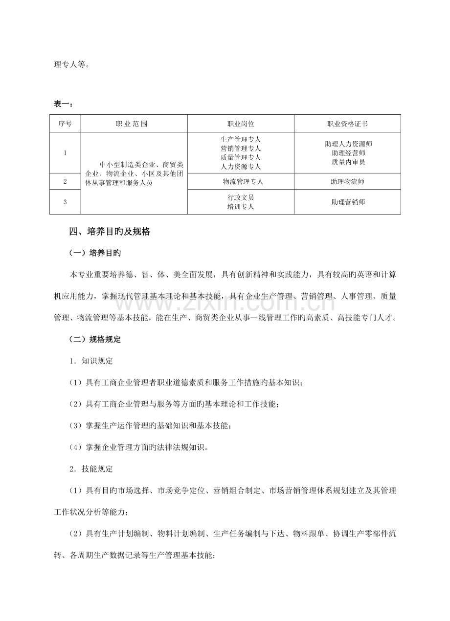 工商企业管理专业人才培养方案.doc_第2页