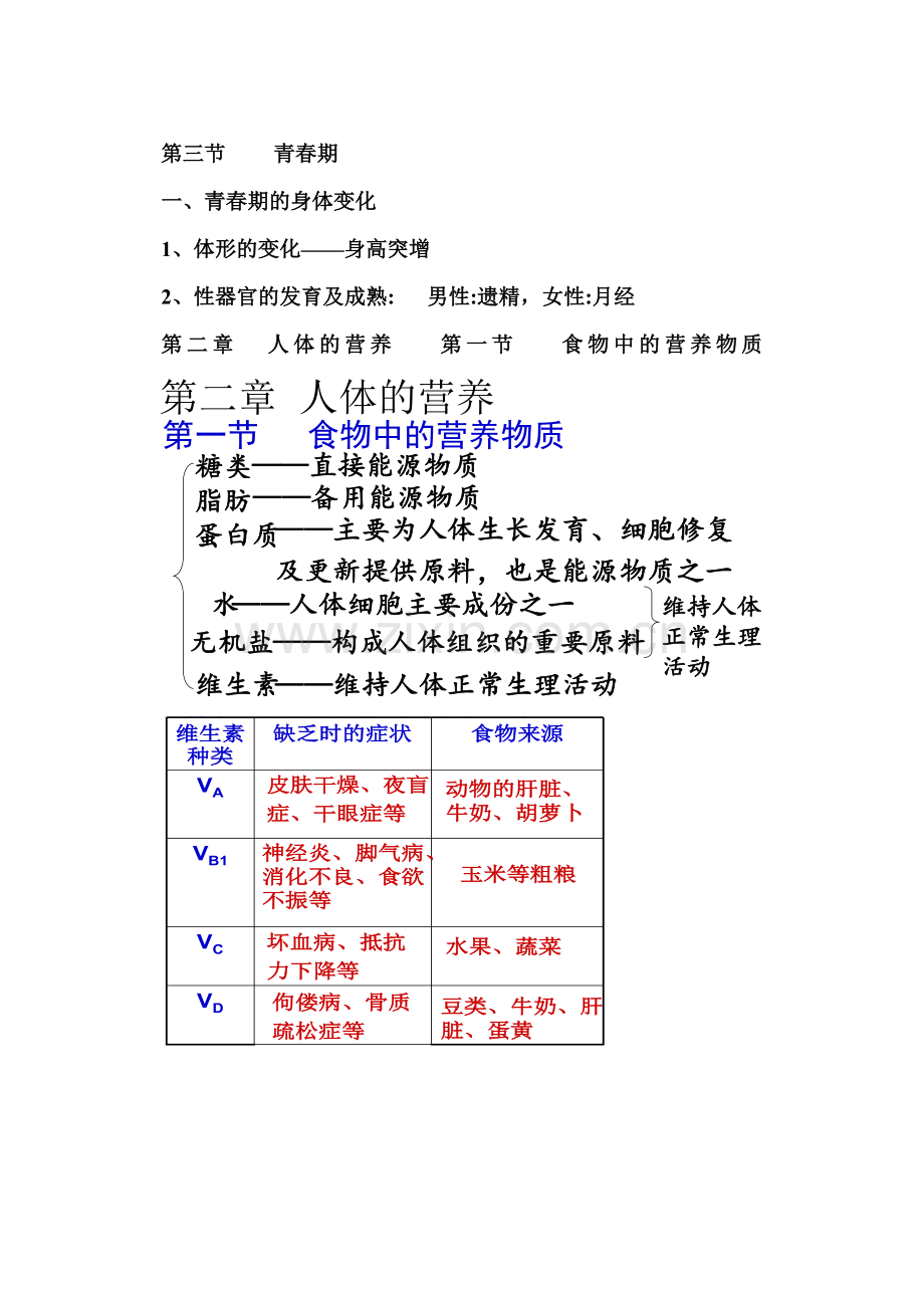 2023年七年级下册生物复习知识点.doc_第2页