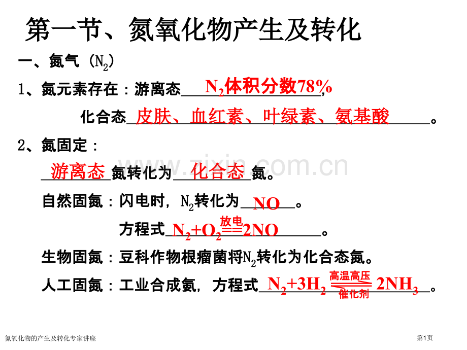 氮氧化物的产生及转化专家讲座.pptx_第1页