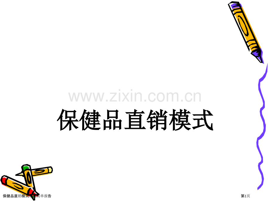 保健品直销模式纲要简单报告.pptx_第1页