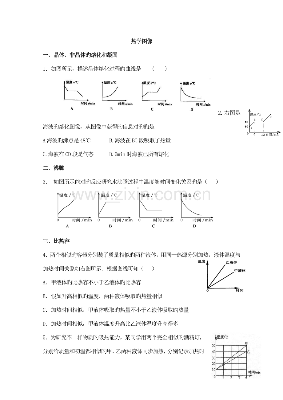 2023年人教版初中物理知识点总结图像专题.doc_第1页