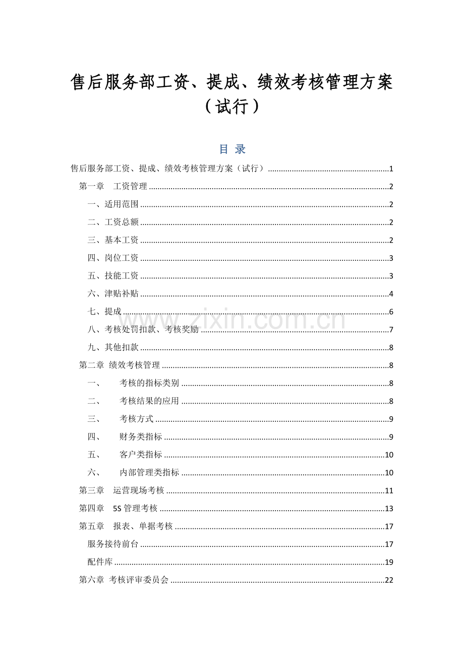 工资奖金提成及绩效考核管理方案汽车店文档.docx_第1页