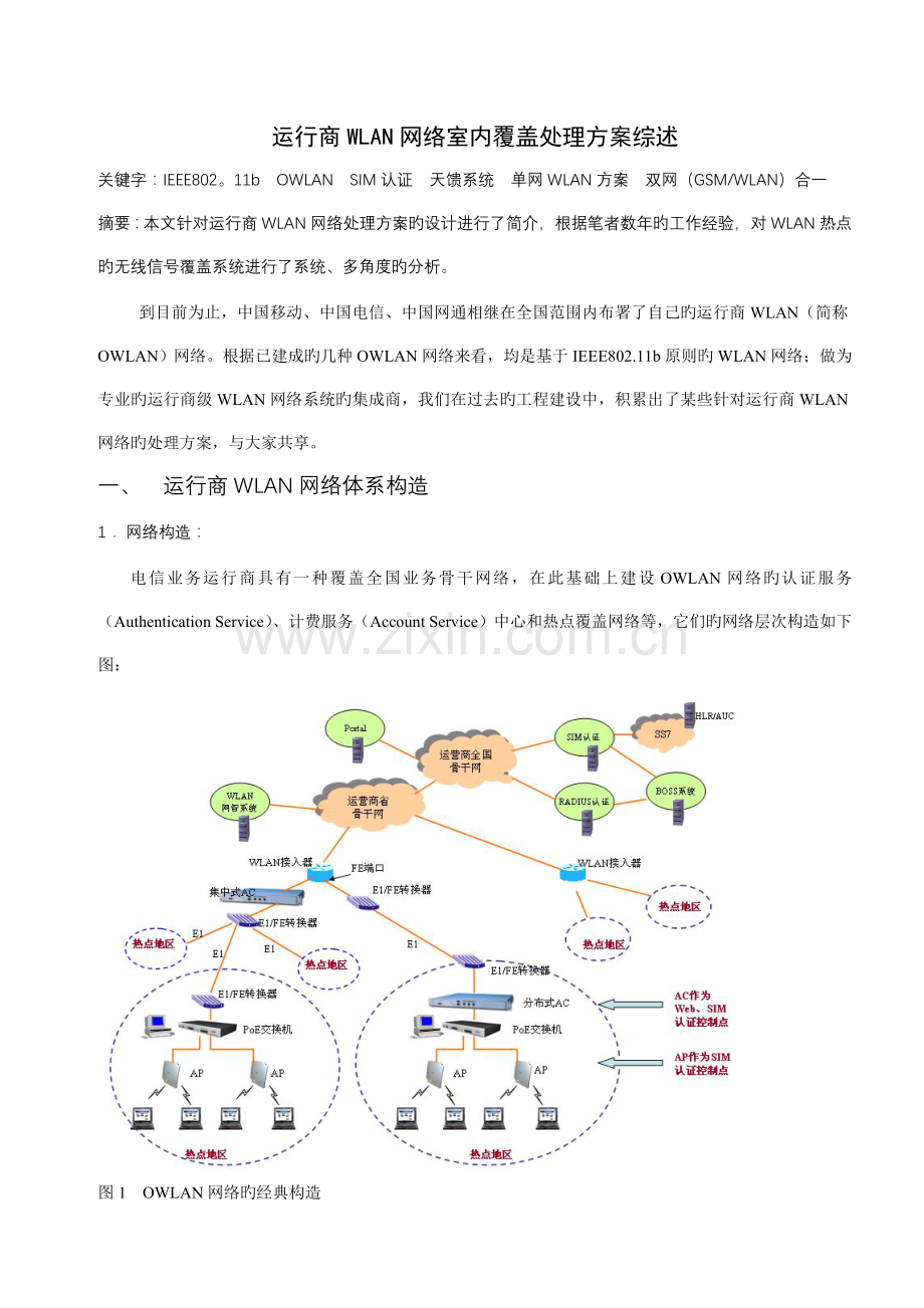 运营商WLAN网络室内覆盖解决方案分析.doc_第1页