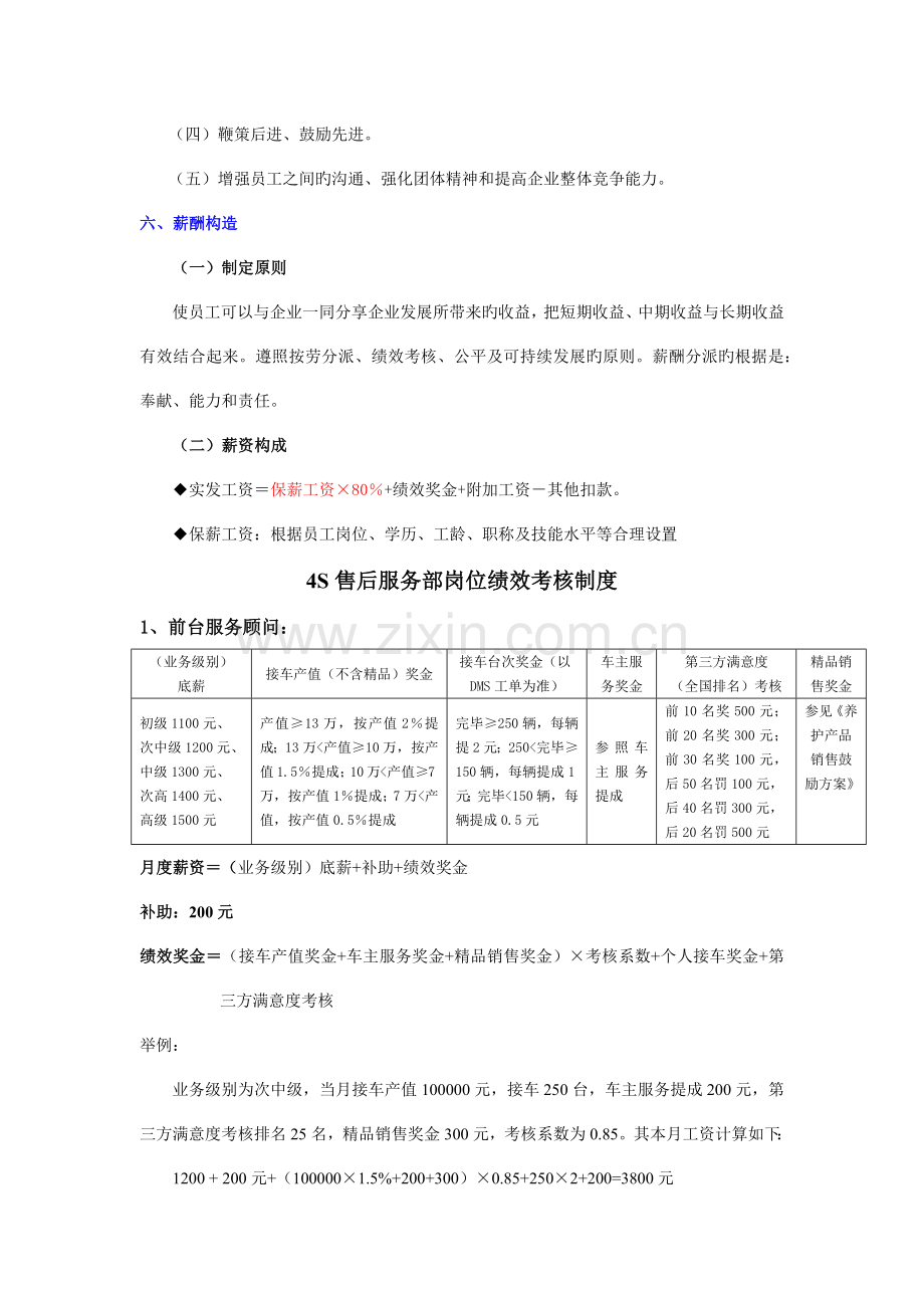 北汽店售后绩效考核管理标准及考核制度.docx_第2页