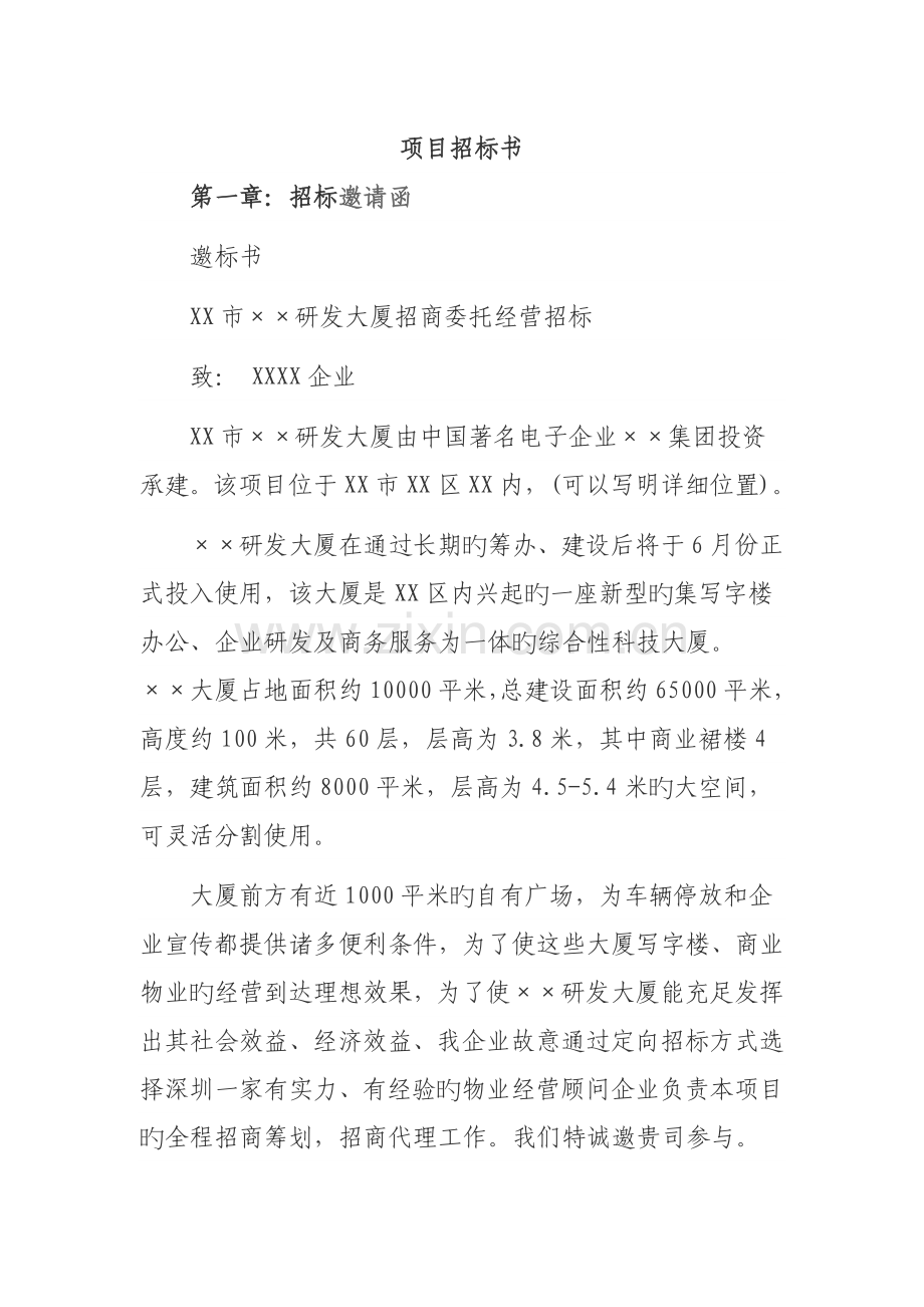 项目招标书.doc_第1页