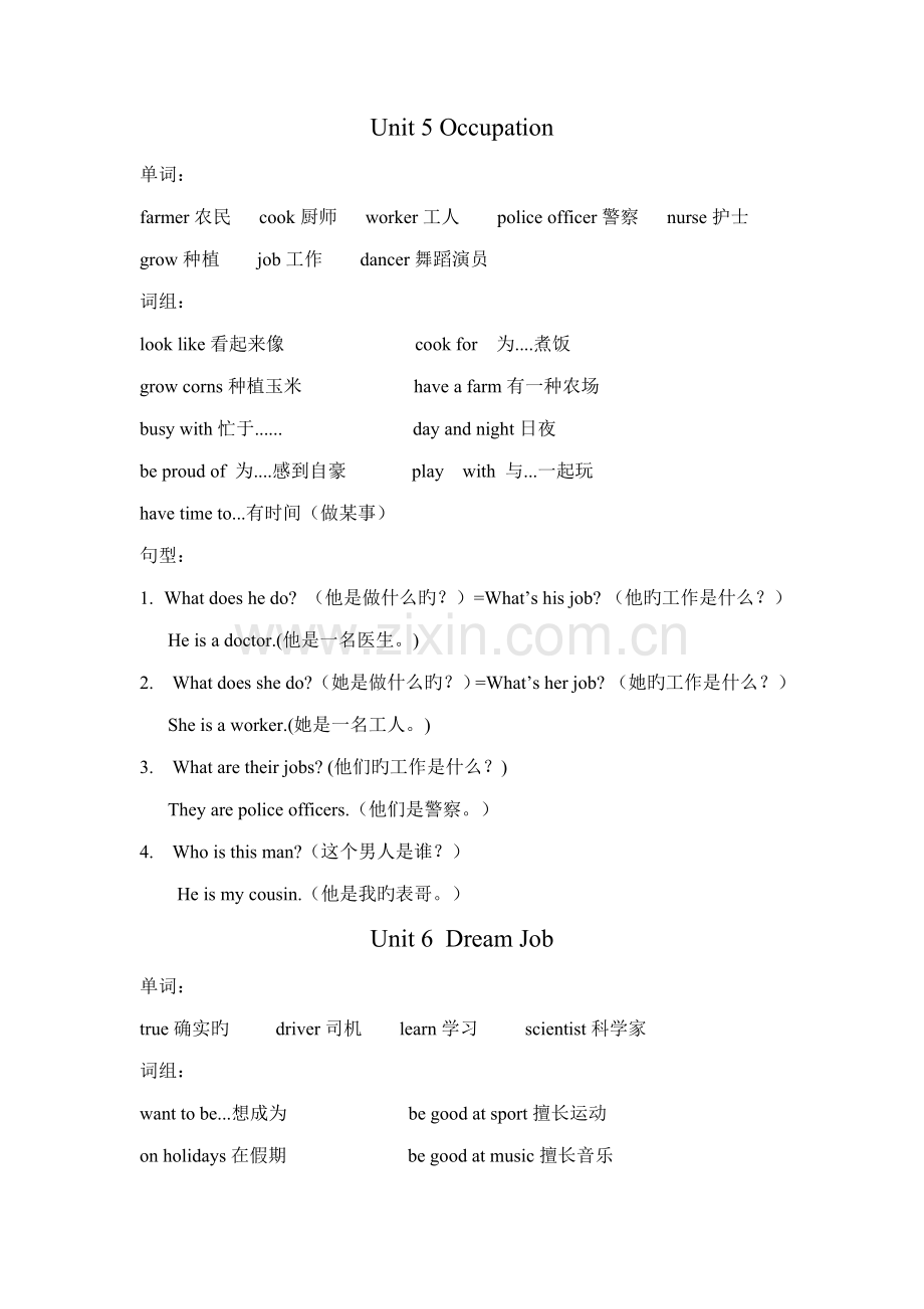 2023年闽教版小学英语六年级单元知识点整理.doc_第1页