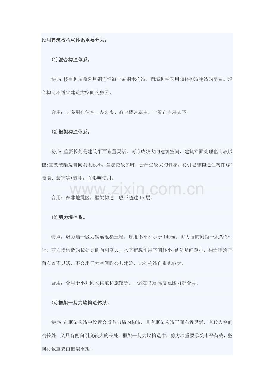 民用建筑按承重体系划分.docx_第1页