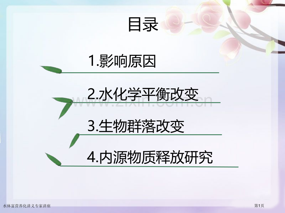水体富营养化讲义专家讲座.pptx_第1页