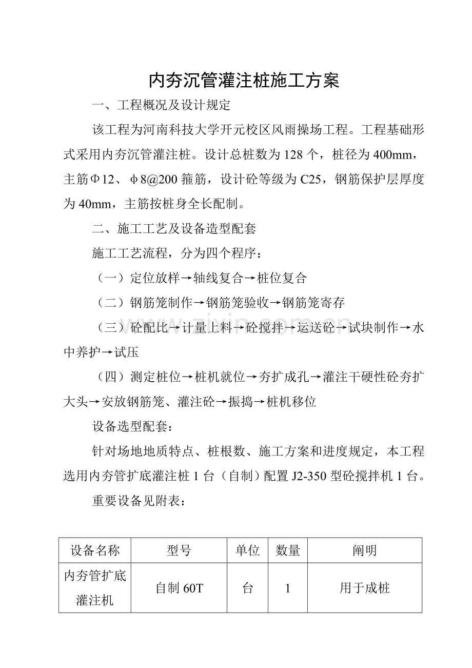 内夯管扩底灌注桩施工方案.doc_第1页