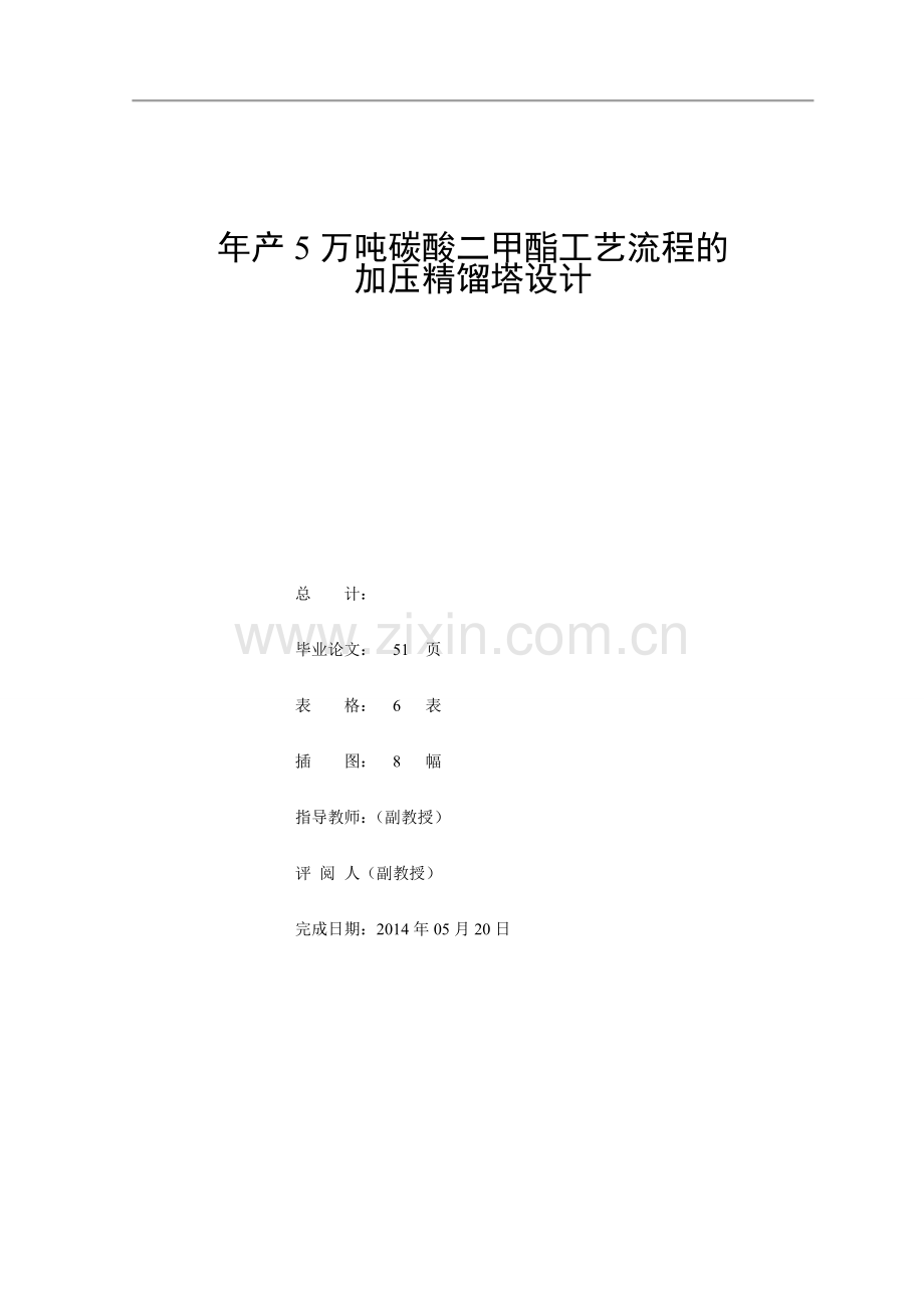 年产5万吨碳酸二甲酯工艺流程的dmc加压精馏塔设计-大学论文.doc_第2页