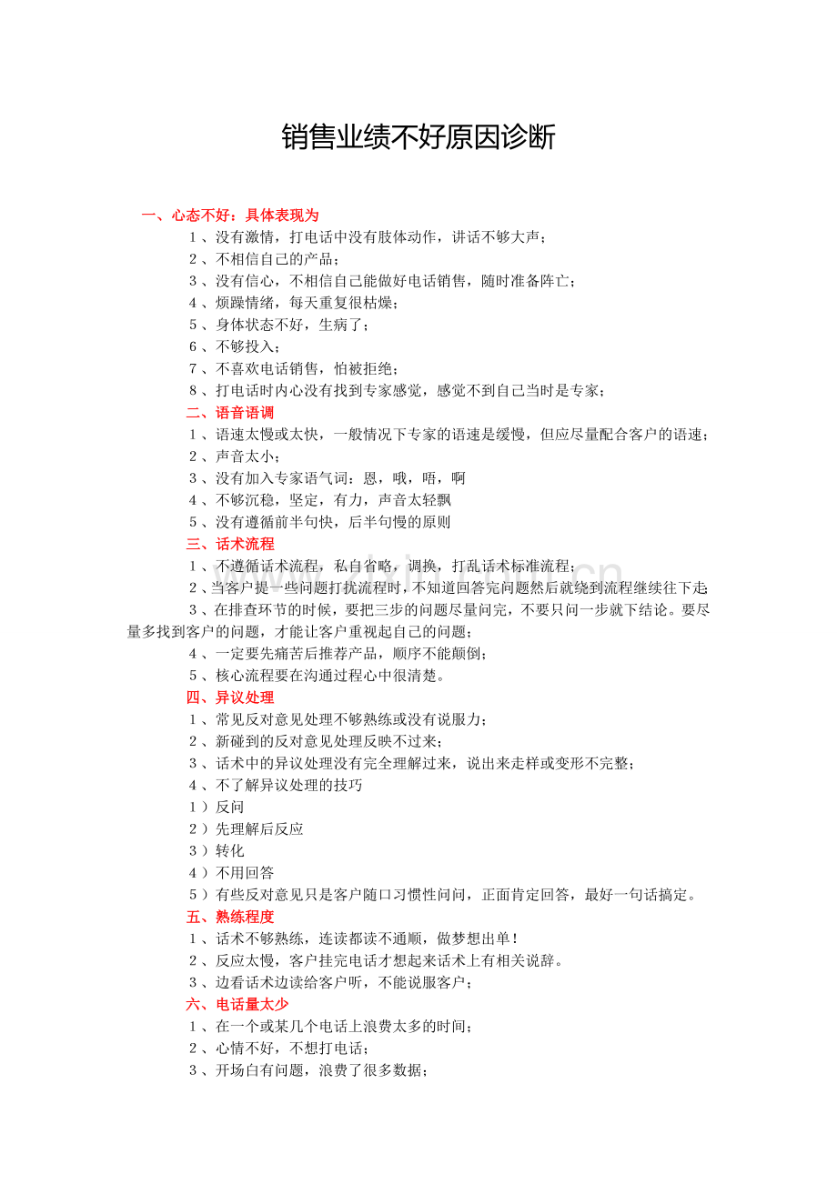 销售业绩不好原因诊断.doc_第1页