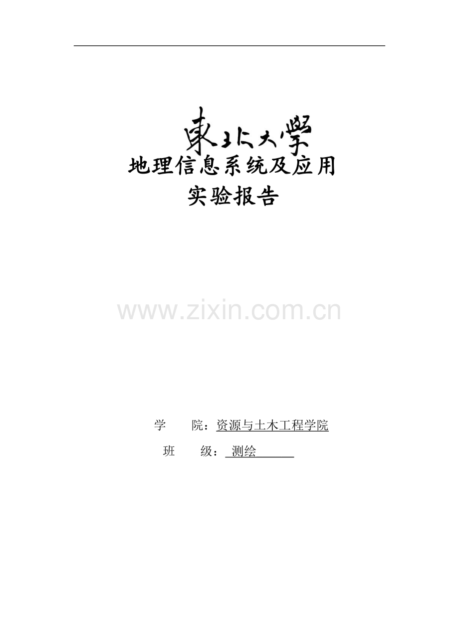 地理信息系统应用课程设计实验报告.docx_第1页