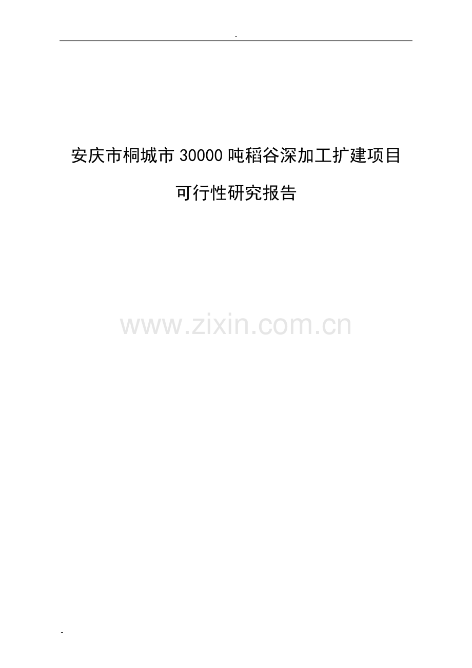 30000吨年稻谷深加工扩建项目可行性研究报告.doc_第1页