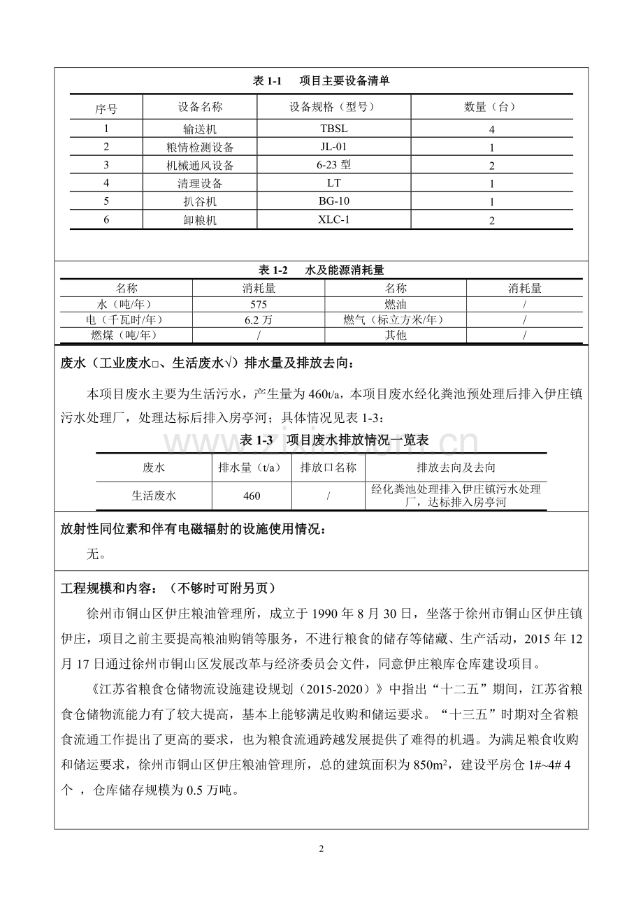 铜山区伊庄粮油管理所环境影响报告表正文终稿.doc_第2页