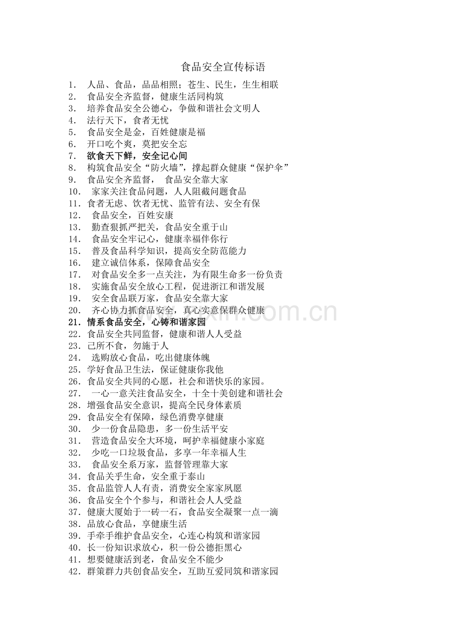 食品安全宣传语.doc_第1页